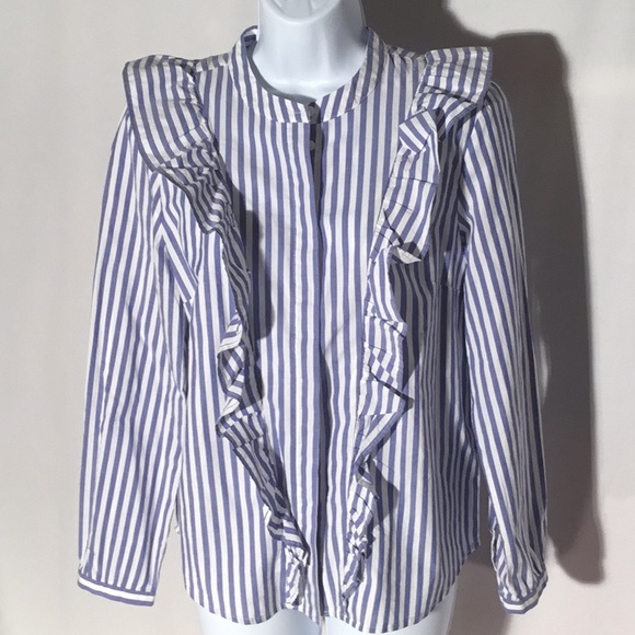 Madewell Tops - Madewell Blue and White Striped Button Shirt